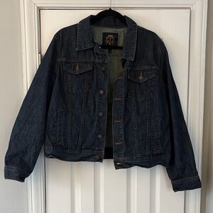 Talbots Dark Wash Denim Jean Jacket Size Large L